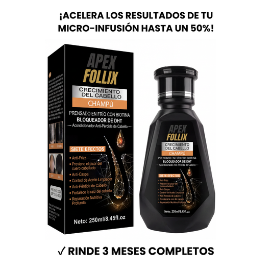 Shampoo Anti-DHT ApexFollix™ - 3 Meses Tratamiento